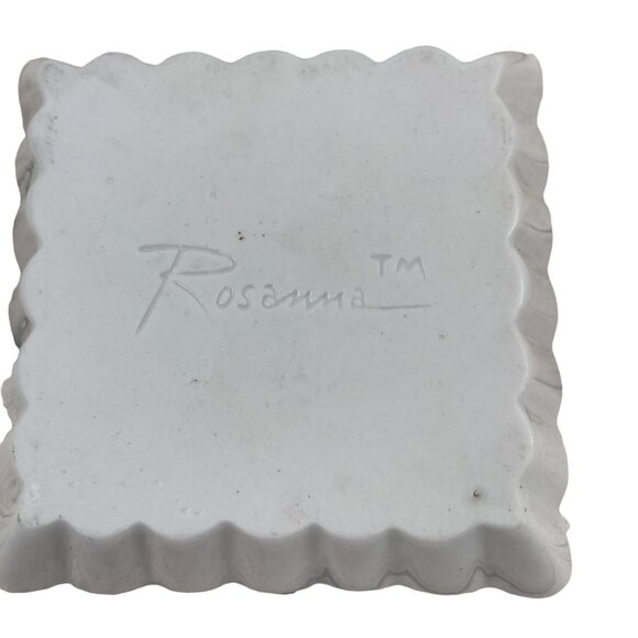 Rosanna Trinket Tray Dish Set of 2 White Monogrammed Letter "R" Scalloped Edge - Picture 5 of 8